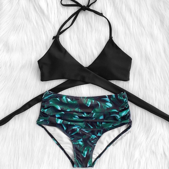high waisted wrap bikini